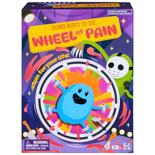 Spin Master Games Dumb Ways to Die: Wheel of Pain Board Game | Hilarious Survival Game, Spin The Wheel And Try To Keep Your Bean Alive, For 2-6 Players, Ages 12 & Up - style: Dumb Ways to Die: Wheel of Pain Game