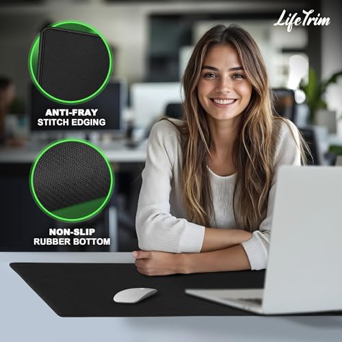 LifeTrim 36” x 13” Extra Large Mouse Pad Gaming Extended Keyboard Mat Full Desk Cover Oversized Mouse Pad XL Desk Protector Mat Giant Thick Black Gaming XXL Mousepad Large Desk Mats Deskpad - size: 36" x 13"