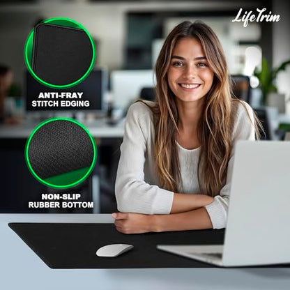 LifeTrim 36” x 13” Extra Large Mouse Pad Gaming Extended Keyboard Mat Full Desk Cover Oversized Mouse Pad XL Desk Protector Mat Giant Thick Black Gaming XXL Mousepad Large Desk Mats Deskpad - size: 36" x 13"