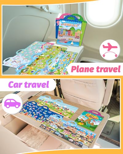 Walenced Reusable Sticker Book for Toddlers, Travel Stickers for Kids, Toddler Craft Activities Toys, Birthday Gifts for Boys & Girls - style: Collection