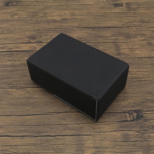 SING F LTD Tarot Card Case Card Deck Box PU Leather Card Storage Box Magnetic Closure Single-Sleeved Cards Box Protect Cards Solid Black