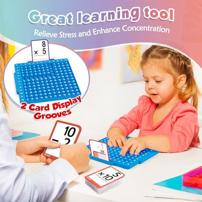 Torlam Math Flash Cards + Math Board, Multiplication Flash Card Times Table Chart, Math Manipulatives Division, Addition, Subtraction Games Toys for Kids, 1st, 2nd, 3rd, 4th, 5th, 6th Grade - style: 332 Flash Cards + Math Board