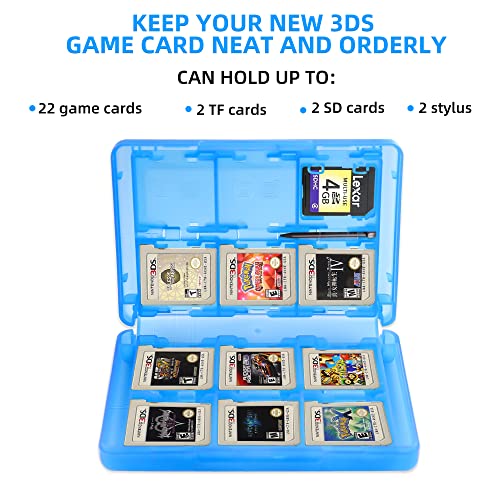 3DS Game Holder Card Case, 28-in-1 Game Holder Card Case Compatible with Nintendo NEW 3DS / NEW 3DS XL / 3DS / 3DS XL / DSi / DSi XL / DS / NEW 2DS /NEW 2DS XL / 2DS/ 2DS XL Catridge Storage Box (Blue) - color: Blue