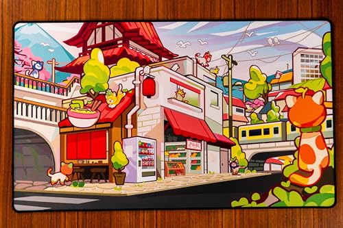 1985 Games Milk Carton Cat Playmat – Premium Non-Slip Tabletop Gaming Mat for MTG, DND & Card Games - color: Playmat