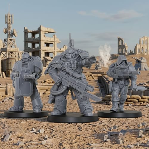 AUSPDICE Sci-Fi Operatives for Miniature Games, 28mm RPG Figure Set-AS992 | Unpainted Resin 5pc Sci-Fi Elite Squad for TTRPG Wargames, Tabletop RPG, Dungeon Masters, Skirmish Battles and RPG Gifts