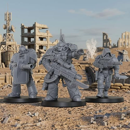 AUSPDICE Sci-Fi Operatives for Miniature Games, 28mm RPG Figure Set-AS992 | Unpainted Resin 5pc Sci-Fi Elite Squad for TTRPG Wargames, Tabletop RPG, Dungeon Masters, Skirmish Battles and RPG Gifts