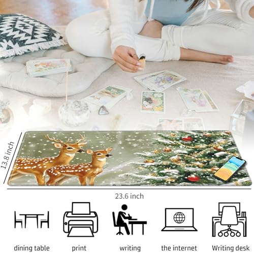 Christmas Deers for MTG & TCG Playmat Mouse Pad,BFDHGQZC 24" x 14" Game Mat for MTG/RPG/CCG Trading Card Game Playmats Table Mat Perfect for Card Games Video Games Computer Office - color: Christmas Deers