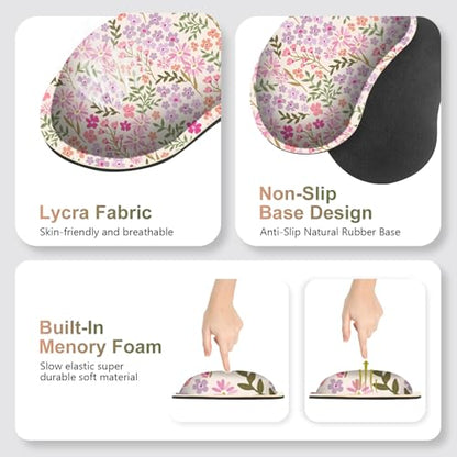 Large Gaming Mouse Pad Set, Ergonomics Keyboard Desk Mat with Memory Foam Wrist Rest, Computer PC Extended Game Mousepad, Non-Slip Desk Matt Easy Typing Pain Relief I Artistic Colroful Flowers - color: Artistic Colroful Flowers