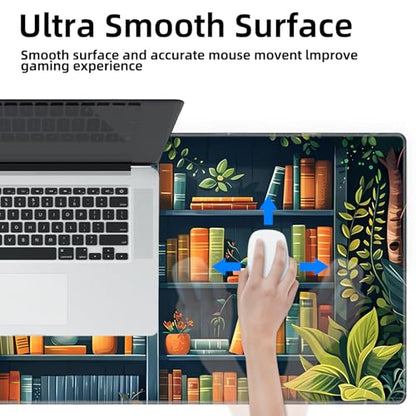 Galdas Gaming Mouse Pad XXL XL Large Long Extended Big Mousepad Non-Slip Rubber Keyboard Mouse Pad with Stitched Edges for Laptop Home Office (31.5x11.8x0.08 Inch) -Books - color: Books