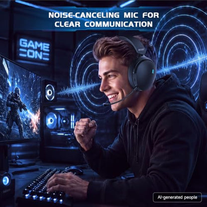 Acer 2.4GHz Wireless Gaming Headsets for PS5, PS4, PC, Switch, Tri-Mode Gaming Headphones with Noise Canceling Mic, Stereo Sound, 40+Hr Battery, 50mm Drivers - JetBlack - color: JetBlack