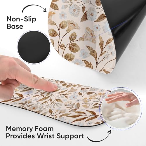 Mouse Pad and Keyboard Wrist Rest, 3-in-1 Computer Mousepad and Coaster Set, Non-Slip Keyboard Wrist Rest and Mouse Pad Set Ergonomic Design (YKMWR-59) - color: Ykmwr-59