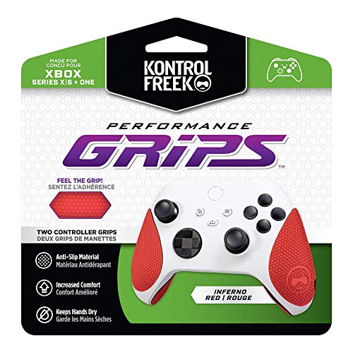 KontrolFreek Performance Grips for Xbox One and Xbox Series X Controller (Inferno Red) - color: Inferno Red