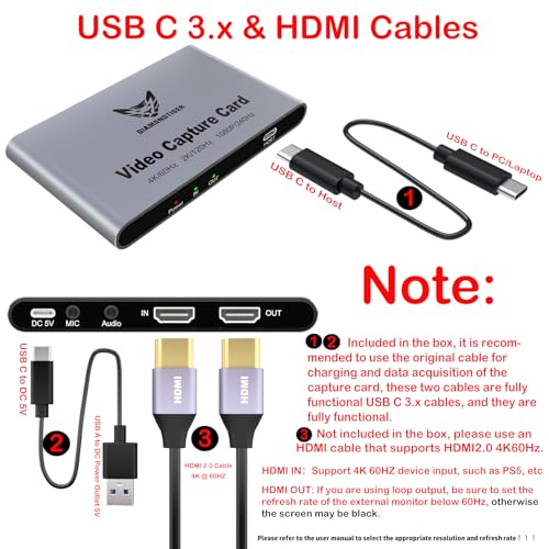 4K60Hz 1080P240Hz Video Capture Card VRR Passthrough PS5 PC | Lag-free HDR audio video recorder device with USB 3.2 fast charging and 3.5mm ports for Xbox - size: 4K 60Hz Silver