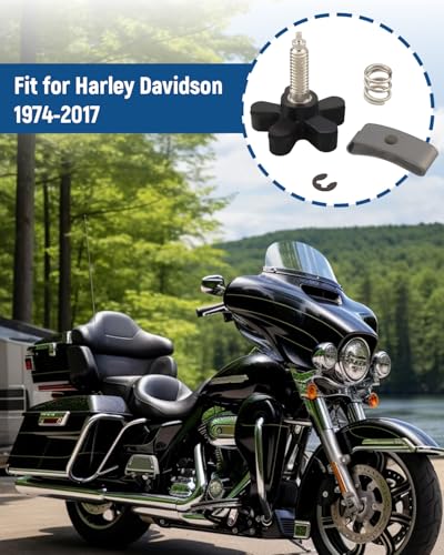 Throttle Thumb Tension Screw Kit Fit for Harley Davidson 1974-2017, Replace 56397-74C 56402-83A 56394-74 11155, with Circlip and Spring