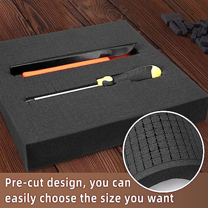 DECOHS 4 Pcs Pick and Pluck Foam- 16 x 12 x 2 Inch Pick Apart Foam Insert- Pluck Pre Cube Sheet Foams with Bottom Use for Board Game Box Cases Storage Drawer - size: 1 Size - 4 Pieces - 16 x 12 x 2 inches