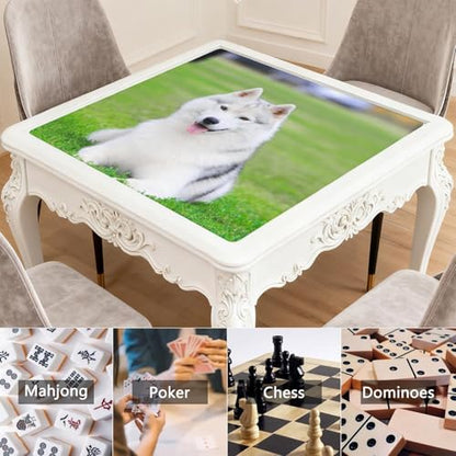 Custom Mahjong Mat with Photos Text, Personalized Design Mahjong Mat for Table, Noise Reduction Board Tile Games Mats, Unique Mah Jongg Mats, Customize Gifts for Mom Grandmom Wife Husband Friends - color: Diy