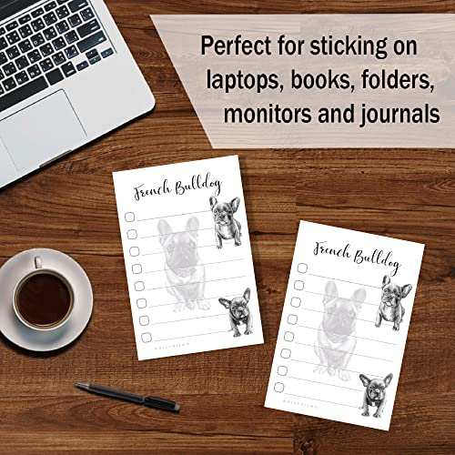 French Bulldog Puppies Sticky to Do List Notepad - Dog Sticky Notes Stationary School Office Supplies for Frenchie Mom | French Bulldog Gifts for Frenchie Lovers | 4" x 6" 50 Pages - size: Frenchie