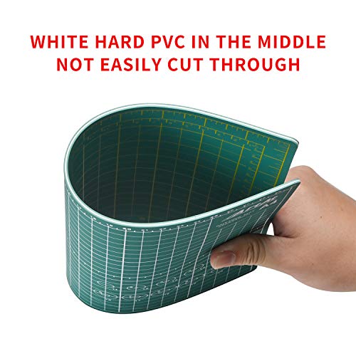 ArtAt Self Healing Cutting Mat: 9"x12" Non-Slip PVC Double Sided 5-Ply A4 Art Craft Rotating Mat, Rotary Cutting Mat for Quilting, Sewing Crafts Hobby Fabric Precision Scrapbooking Project Green - color: Green, size: 12"L x 9"W