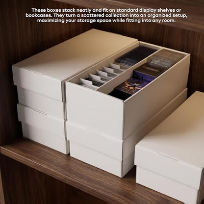 Trading Card Storage Box for MTG TCG Sports Card Collection, 2 Row Cardboard Top loader Storage Box, Bulk Card Storage, 2 Sets