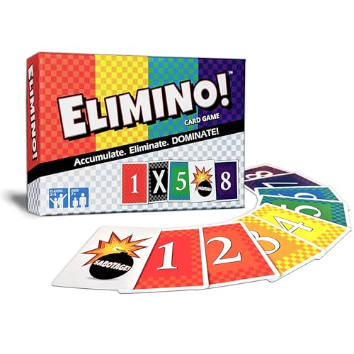 Elimino Family Card Game – Fast, Easy to Learn Card Game for Kids, Adults & Grandparents | Ages 7+, 2–5 Players | Family Game Night Gift