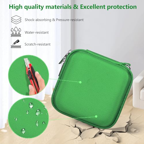 Supmay Hard Carrying Case for Anbernic RG Rotate/ RG34XXSP/ RG35XXSP Retro Handheld Game Console/ Game Boy Advance SP, Retro Game Travel Storage Holder with Mesh Bag for Battery, USB Cable, Green - color: Green