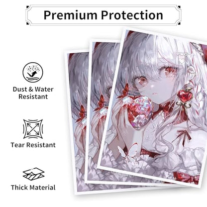 MTG Card Sleeves, Ultra Clear Front & Matte Finish Back, 100 Count Standard Size Matte Art Sleeve for Magic The Gathering (Flame) - color: Flame