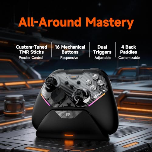 BIGBIG WON Storm(Gale2) Wireless PC Controller, Bluetooth Gaming Controller 2000Hz Polling Rate, Near-Zero Latency, TMR Sticks, Hall & Micro-switch Triggers, 16 Mechanical Buttons, 4 Customizable Back Paddles, for Windows PC/Switch 2/Switch/Android/IOS -