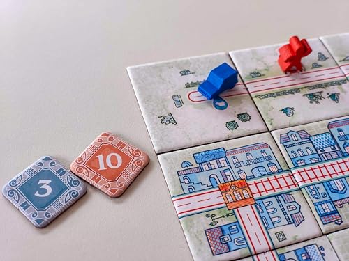 Railroad Tiles Board Game - Network-Building Tile-Laying Game, Family Fun Strategy for Kids & Adults, Ages 8+, 1-4 Players, 30-45 Minute Playtime