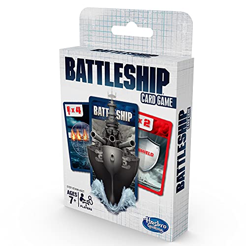 Hasbro Gaming Battleship Card Game for Kids, 2 Players Strategy Game Brown/a, Fun Summer Activities, Vacation Travel Essentials, Ages 7+