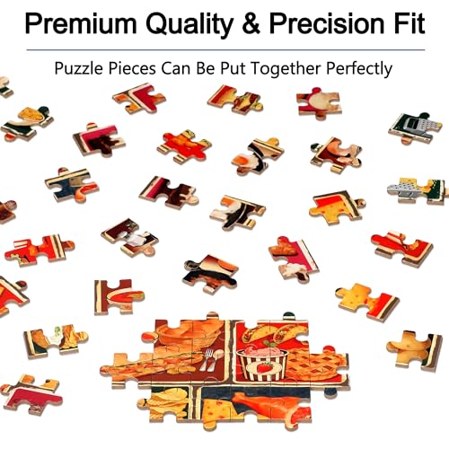 LELEMON Puzzles for Kids Ages 4-6,Food 60 Piece Puzzles for Kids Ages 6-8 in a Metal Box,Children Jigsaw Puzzles Kids Puzzles,Educational Learning Puzzle Toys for Girls and Boys - color: Food