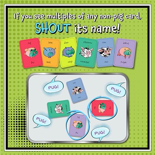 Spank The Pig! - Hilarious & Fun Family Card Game for Kids, Teens & Adults, Funny Fast Paced Games for 2-7 Players