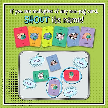 Spank The Pig! - Hilarious & Fun Family Card Game for Kids, Teens & Adults, Funny Fast Paced Games for 2-7 Players