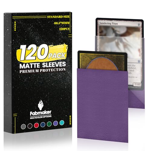 120Pack Card Sleeves for Trading Cards,Matte Card Sleeves Deck Card Covers | Deck Card Protectors, Standard Perfect Shuffling, Baseball Deck Card Protectors,Sports Cards,Game Card, 66x91mm, Purple - color: Purple, size: 120 pack Card Sleeves