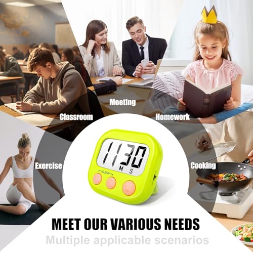 2 Pack Kitchen Timers Loud Ring Digital Timers for Cooking Magnetic Green - color: Green