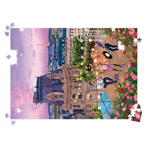 HUADADA Puzzles for Adults 1000 Pieces -Romantic Sunset & Music Band Themed Jigsaw Puzzle 1000 Pieces,Family Interactive Game & Wall Art Gift - color: Romantic Sunset & Music Band Themed