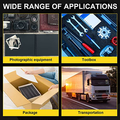 Treela 4 Pcs Customizable Polyethylene Foam Sheets 16x12x2" Black Thick Cuttable Foam Padding Inserts for Cases, Polyethylene Block Sheet for Packing Toolbox Storage and Craft Pad - size: 16x12x2''