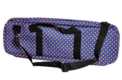 The House of Staunton Deluxe Chess Bag - by US Chess Federation - color: Royal Blue / Orange Polka Dot
