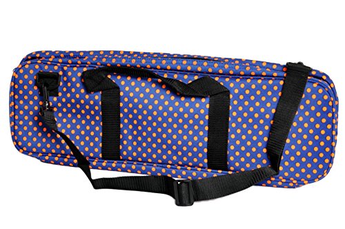 The House of Staunton Deluxe Chess Bag - by US Chess Federation - color: Royal Blue / Orange Polka Dot