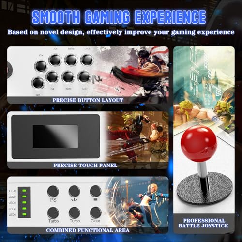 Nonbliep Wired Arcade Stick Compatible with PlayStation 5/PS4/PC/Android, for PS5 Fight Stick with Programming Function, Turbo Function, 9.8FT Braided Cable Fight Stick and Wired Connection