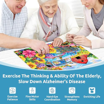 3 Packs 48 Large Piece Puzzle for Seniors,Dementia Alzheimer's Products Activities for Elderly Adults,Alzheimer’s Puzzle Memory Cognitive Games Easy Jigsaw Puzzle Gifts（Cats） - style: 48 Large Pieces Cats