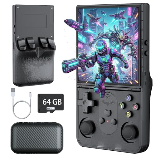 Upgrade S600 Retro Gaming Console, Anti-Slip Texture‌ Retro Handheld Game Console, 4.0 Inch 720x720 IPS Screen and 22,000+ Classic Games Retro Game Console for Gaming/Playdate/Party/Gift, Black 64G - style: Black 64G