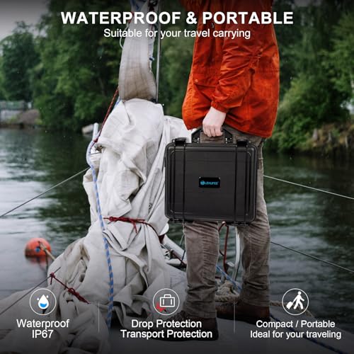 Lekufee Waterproof Hard Carrying Case for DJI Mini 4 Pro/4/3 Pro/Mini 3,Fly More Combo,DJI RC 2/RC,RC N3/2/1 Remote Controller and Accessories(Case Only)