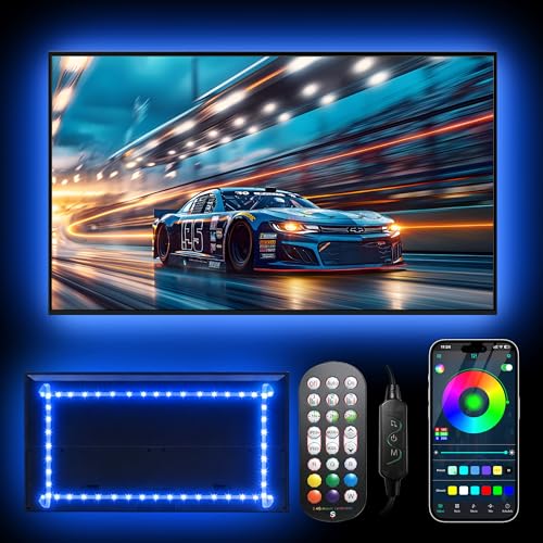 Daymeet LED Lights for TV 40-65 inch TV Behind Lighting, 13.1ft TV Led Backlight TV Led Light Strip, USB Powered RGB Lights Behind with Remote, Music Sync Bluetooth APP Control for Bedroom - color: Solid Colours, size: 13.1FT