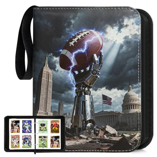 Football Card Binder with Sleeves 400 Pockets, Card Holder Organizer Display Case Compatible with Trading Card, Sport, Football, Baseball, TCG Cards - color: football-2, size: 400 pockets