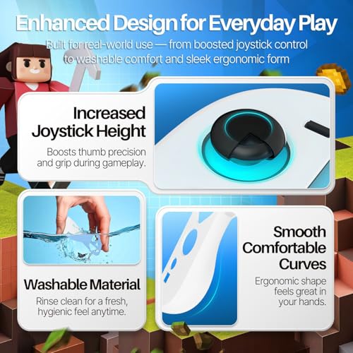 TNP JoyCon 2 Case Cover for Nintendo Switch 2 2025 - Soft Anti-Slip Silicone Protective Skin with Thumb Grip Caps Compatible with Nintendo Switch 2 Joy-Con 2 Controllers, 2 Pack (White) - color: White