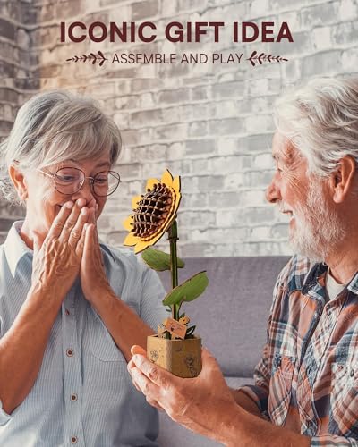 3D Flower Wooden Puzzles for Adults-Sunflower, DIY Wooden Flowers Model Kit Building Set Crafts Birthday Gifts,Artificial Botanical Collection Creative Gift Ideas/Housewarming Decor(86PCS) - style: TW - Sunflower