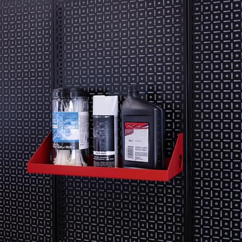 4"x16" Impact Shelf for Wall Storage On The Metal Pegboard System - color: Red