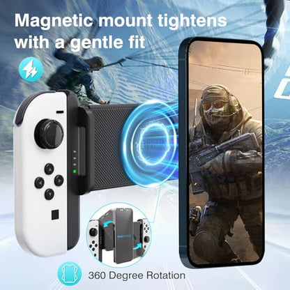 Phistone Magnetic MagSafe Smartphone & Tablet Mount for Nintendo Switch JoyCon (JoyCon Not Included) - 360° Rotation, Adjustable Length, Multi-Device Compatible, Strong Magnetic Hold - color: Magsafe