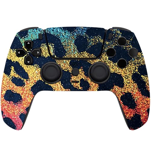 ProControllers LLC Custom Wireless Controller for PS5 - Hand Airbrushed & Multiple Designs Available (Rainbow Cheetah) - color: Rainbow Cheetah