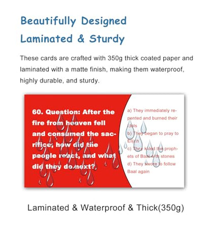 180 Bible Trivia Board Games Cards for Adults and Family, Fun Christian Gift Trivia Game Cards for Bible Study